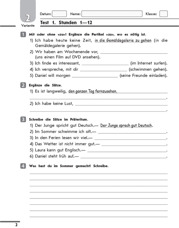 German language. Grade 9. Test notebook / Німецька мова. 9 клас. Тестовий зошит Светлана Сотникова, Анна Гоголева 9786170936530-2