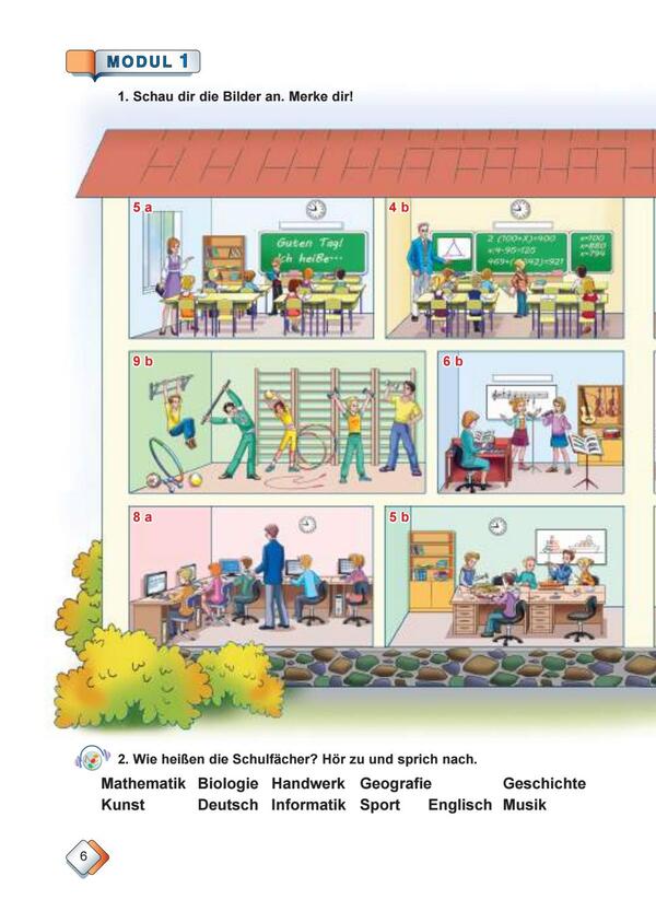 German language, 6th grade. Textbook / Німецька мова, 6 клас. Підручник М. Сидоренко 978-966-349-500-2-3