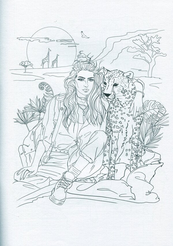 Girl on a trip. Coloring book for girls / Girl on a trip. Розмальовка для дівчат  978-617-78650-9-3-3