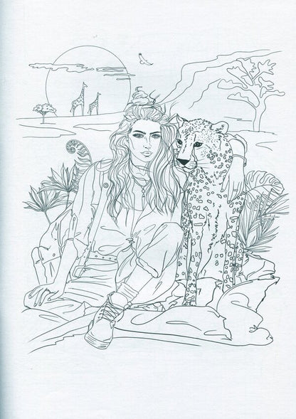 Girl on a trip. Coloring book for girls / Girl on a trip. Розмальовка для дівчат  978-617-78650-9-3-3
