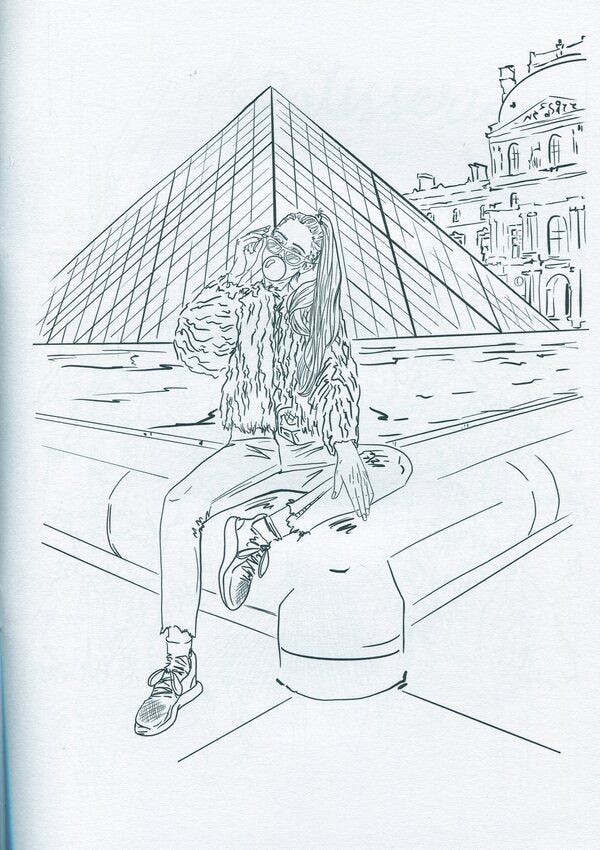 Girl on a trip. Coloring book for girls / Girl on a trip. Розмальовка для дівчат  978-617-78650-9-3-6