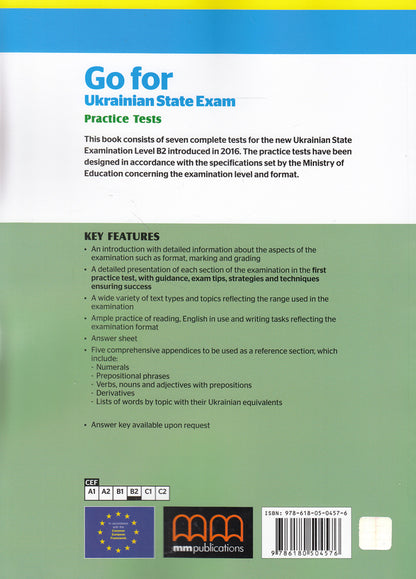 Go for Ukrainian State Exam. Practice Tests Level B2 / Go for Ukrainian State Exam. Practice Tests Level B2 Эстер Войджицки, Марилени Малкогианни 978-618-05-0457-6-2