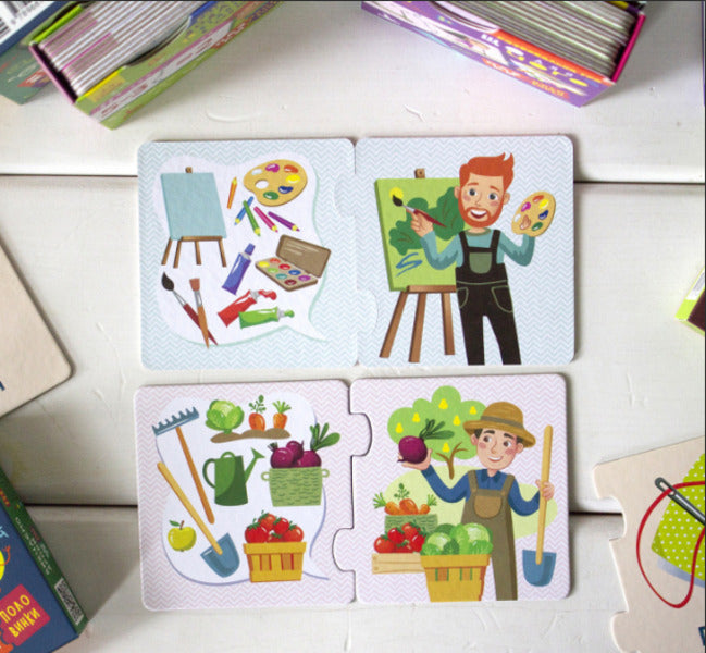 Half puzzles. Professions / Пазли-половинки. Професії Елена Ольховская -3