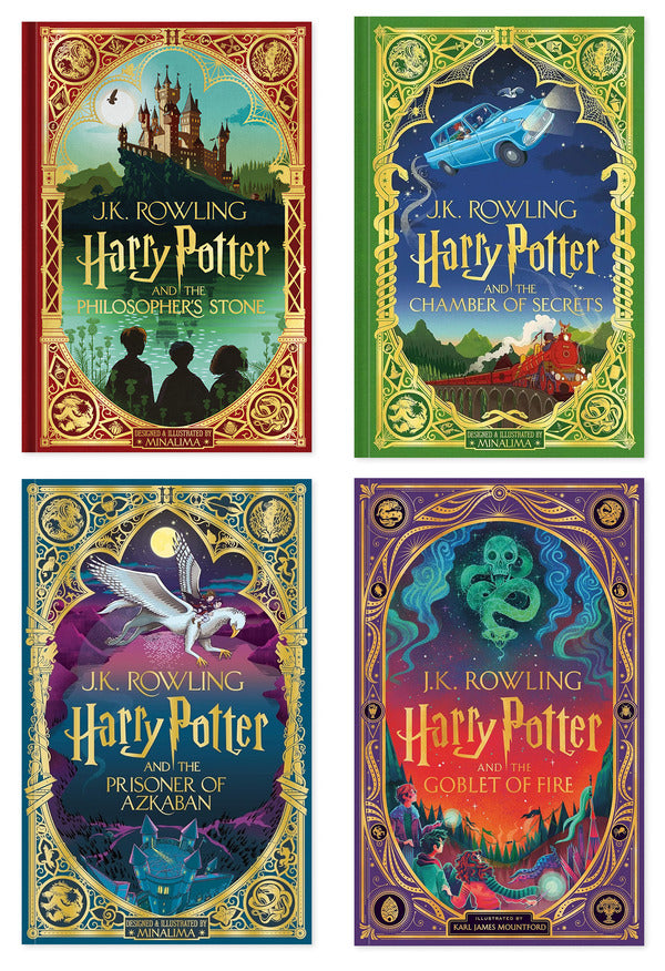 Harry Potter Interactive Illustrated Editions Set Of 4 Books JK Rowling - Джоан Роулинг 9781526626585,9781526637888,9781526666321,9781526691262-1