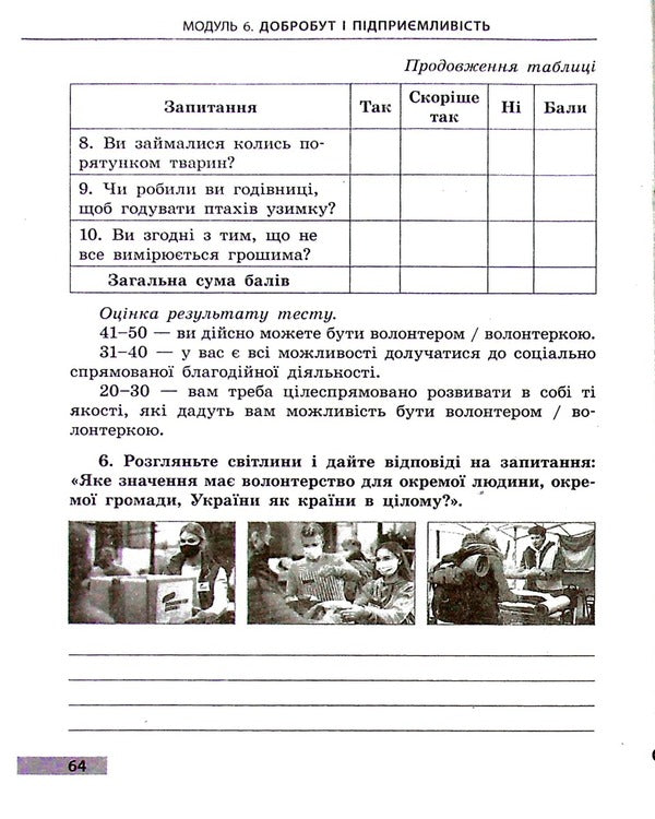 Health, safety and welfare. 6th grade Workbook for current textbooks / Здоров'я, безпека та добробут. 6 клас. Робочий зошит до чинних підручників Ольга Таглина 978-617-09-8368-8-3