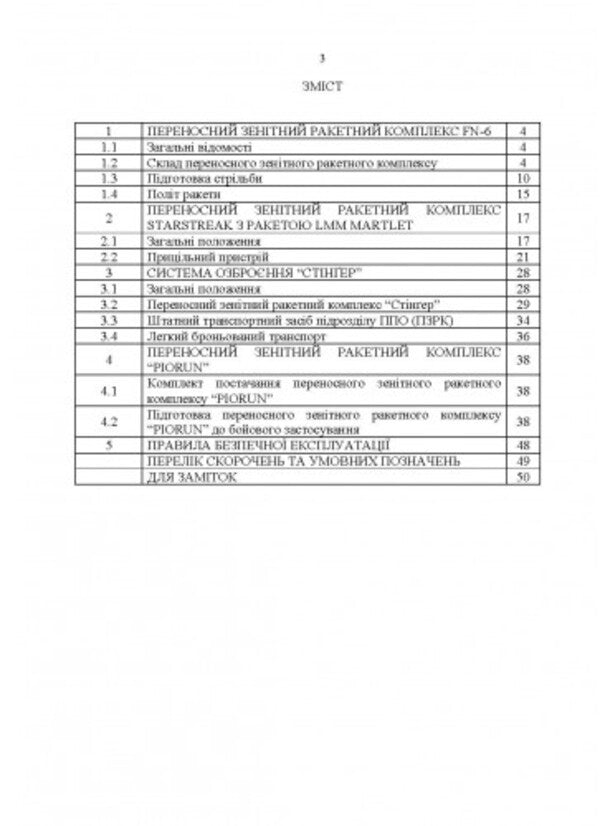 Helper for stosuvannya ozbroєnnya іforezemny vyrobnitstvu zbroynyh silakh ukraini (instruktsії z vikoristannya). Portable anti-aircraft missile systems / Посібник щодо застосування озброєння іноземного виробництва у Збройних Силах України (інструкції з використання). Переносні зенітно-ракетні комплекси  978-611-01-2703-5-2