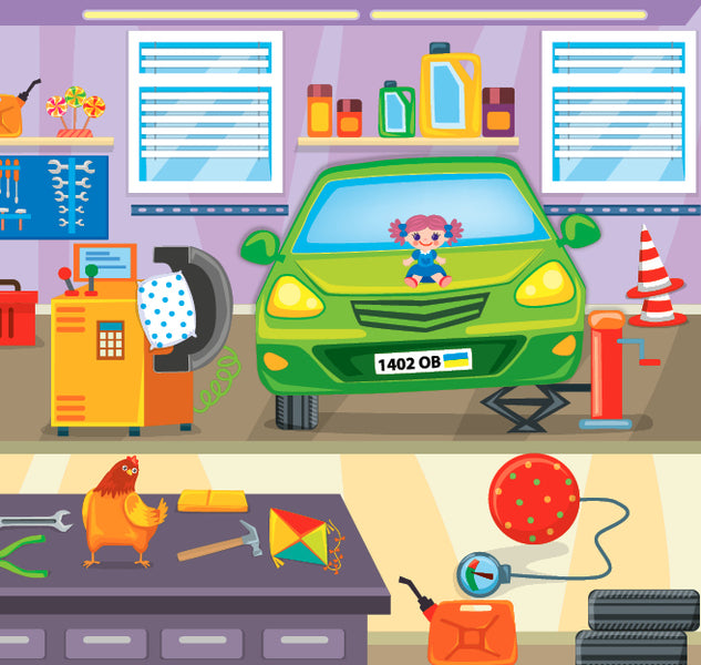 Helper stickers. Car workshop / Наліпки-помічниці. Автомайстерня Елена Собчук 978-617-544-092-6-3