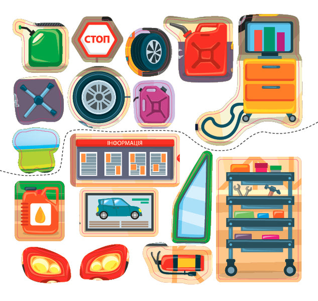 Helper stickers. Car workshop / Наліпки-помічниці. Автомайстерня Елена Собчук 978-617-544-092-6-5