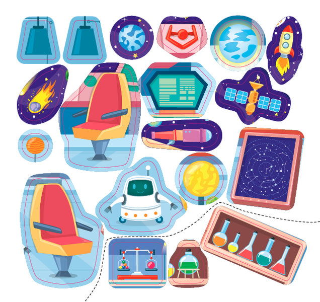 Helper stickers. Space station / Наліпки-помічниці. Космічна станція Елена Собчук 978-617-544-096-4-4