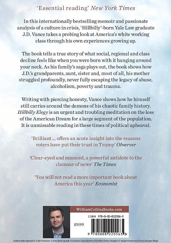 Hillbilly Elegy. A Memoir Of A Family And Culture In Crisis James David Vance / Джеймс Дэвид Вэнс 9780008220563-2