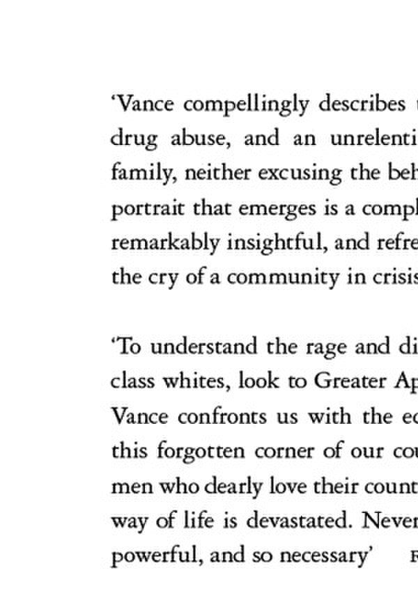 Hillbilly Elegy. A Memoir Of A Family And Culture In Crisis James David Vance / Джеймс Дэвид Вэнс 9780008220563-5
