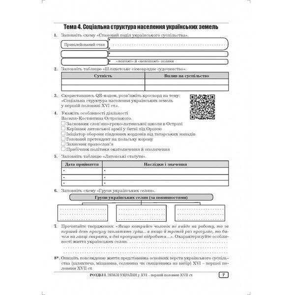 History Of Ukraine. Grade 8. Workbook / Історія України. 8 клас. Робочий зошит Alexander Hook, Yulia Hook / Олександр Гук, Джулія Хук 9789664965641-5
