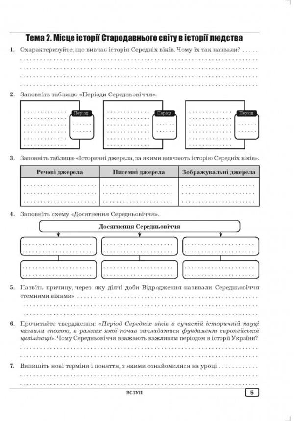 History: Ukraine And The World. 7Th Grade. Workbook / Історія: Україна і світ. 7 клас. Робочий зошит Julia Huk, Alexander Huk / Юлія Гук, Олександр Гук 9789664965498-6
