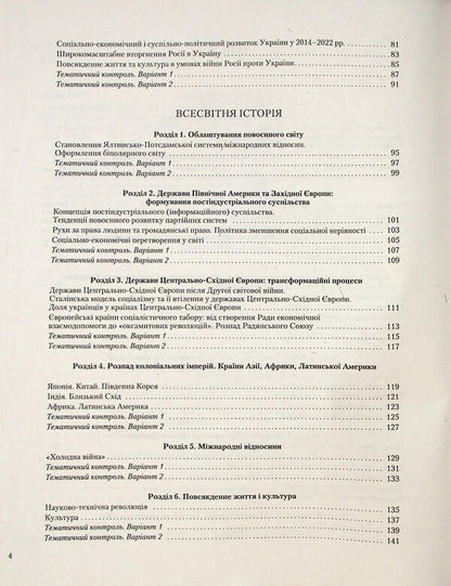 History of Ukraine. World History. 11th grade. Test control of learning outcomes / Історія України. Всесвітня Історія. 11 клас. Тестовий контроль результатів навчання Виталий Власов, Александр Панарин, Елена Радзивилл, Юлия Топольницкая 978-966-945-529-1-4