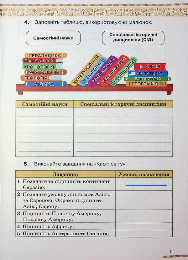 History of Ukraine. World History. Grade 6. Workbook / Історія України. Всесвітня історія. 6 клас. Робочий зошит Виталий Дрибныця 978-966-991-353-1-6