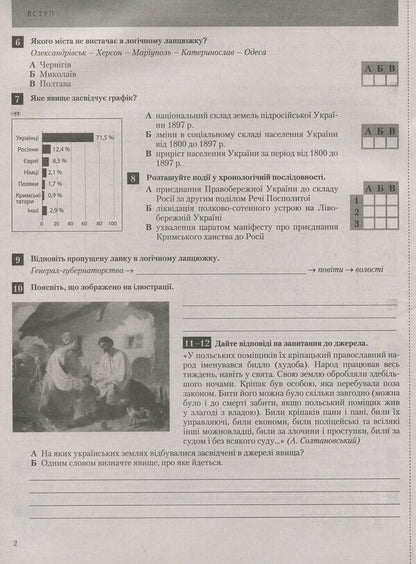 History of Ukraine. World History. Grade 9. Test control of learning results / Історія України. Всесвітня історія. 9 клас. Тестовий контроль результатів навчання Виталий Власов, Оксана Савко 978-966-178-996-7-5