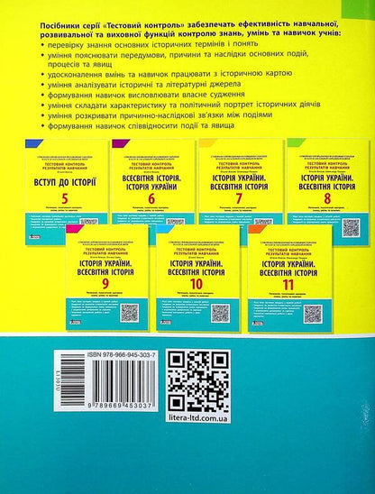 History of Ukraine. World History. Test control of learning results. 8th grade / Історія України. Всесвітня Історія. Тестовий контроль результатів навчання. 8 клас Виталий Власов, Александр Панарин 978-966-945-303-7-2