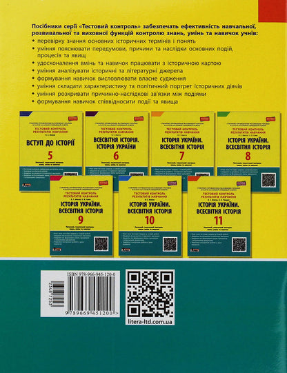 History of Ukraine. World History. Test control of learning results. Grade 11 / Історія України. Всесвітня історія. Тестовий контроль результатів навчання. 11 клас Виталий Власов, Александр Панарин 978-966-945-120-0-2