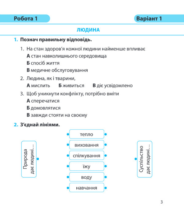 I Explore The World. Diagnostic Work. Grade 3 / Я досліджую світ.  Діагностичні роботи. 3 клас Larisa Mechnik, Irina Zharkov / Лариса Магік, Ірина Заркова 9789660737686-3