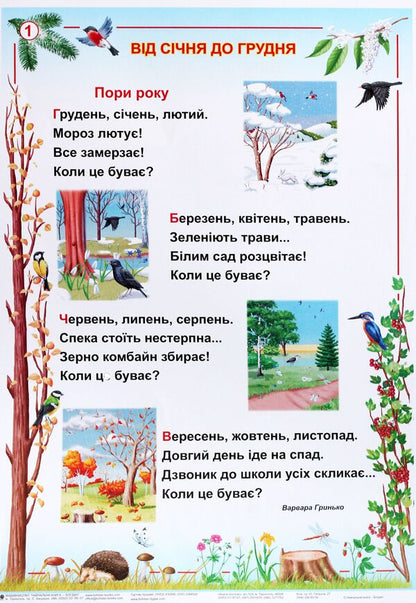 I Explore The World. Season. 1-2 Classes. Tables - Я дослджую свт. Пори року. 1-2 класи. Таблиц Natalya Budnaya, Zoya Golovko - Наталя Будна, Зоя Головко 9789661056694-2