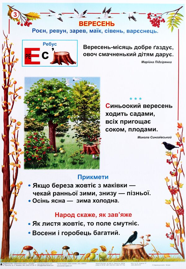 I Explore The World. Season. 1-2 Classes. Tables - Я дослджую свт. Пори року. 1-2 класи. Таблиц Natalya Budnaya, Zoya Golovko - Наталя Будна, Зоя Головко 9789661056694-3