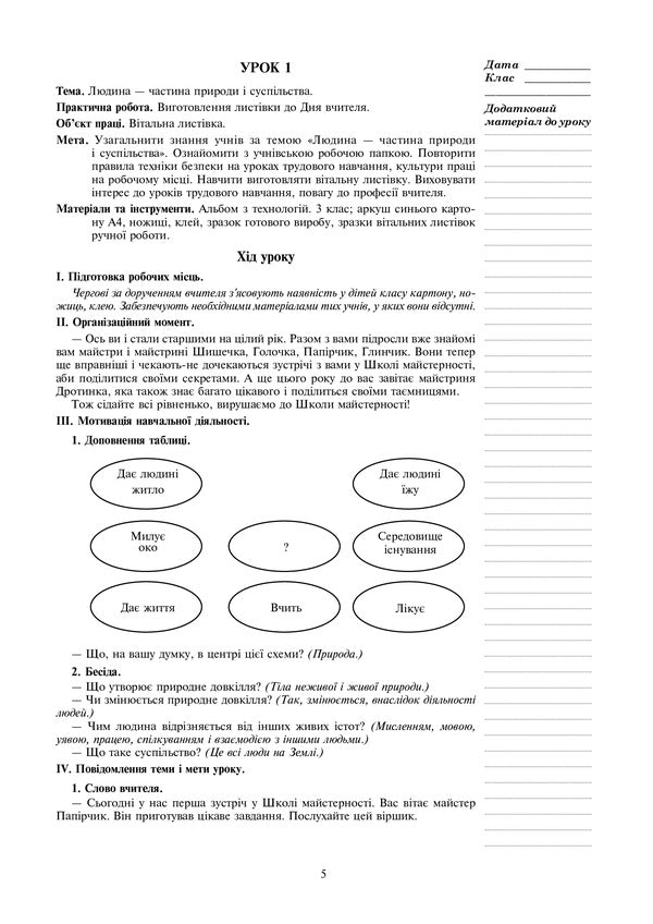 I Explore The World. Technologies. 3Rd Grade Lesson Notes / Я досліджую світ. Технології. 3 клас. Конспекти уроків Ruslana Bohaichuk / Руслана Богайчук 9789661062213-4