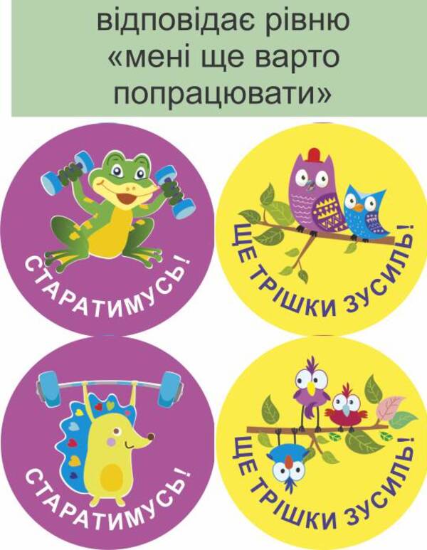 I will succeed! Set #3. Self-assessment stickers / Мені все вдасться! Комплект №3. Наліпки для самооцінювання Леся Вознюк -3