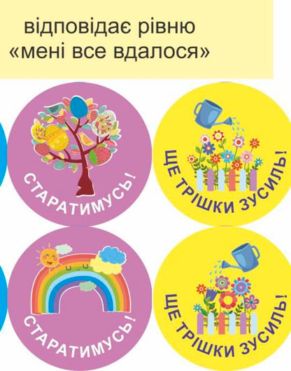 I will succeed! Set #4. Self-assessment stickers / Мені все вдасться! Комплект №4. Наліпки для самооцінювання Леся Вознюк -6