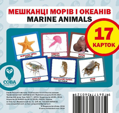 Inhabitants Of Seas And Oceans / Marine Animals. Set Of Cards / Мешканці морів і океанів / Marine animals. Набір карток / Author not specified 9786177360529-1