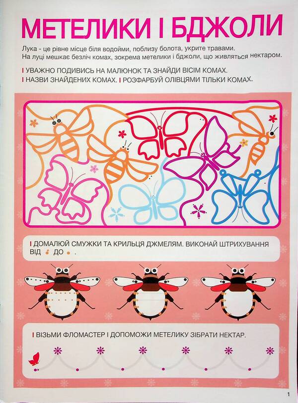 Insects And Other Inhabitants Of Meadows And Water Bodies. Preparation For School. Level 2. Part 3 +140 Stickers - Комахи та нш мешканц лугу  водойм. Пдготовка до школи. Рвень 2. Частина 3 +140 налпок Anastasia Chervona - Анастасия Червона 9786179510953-6