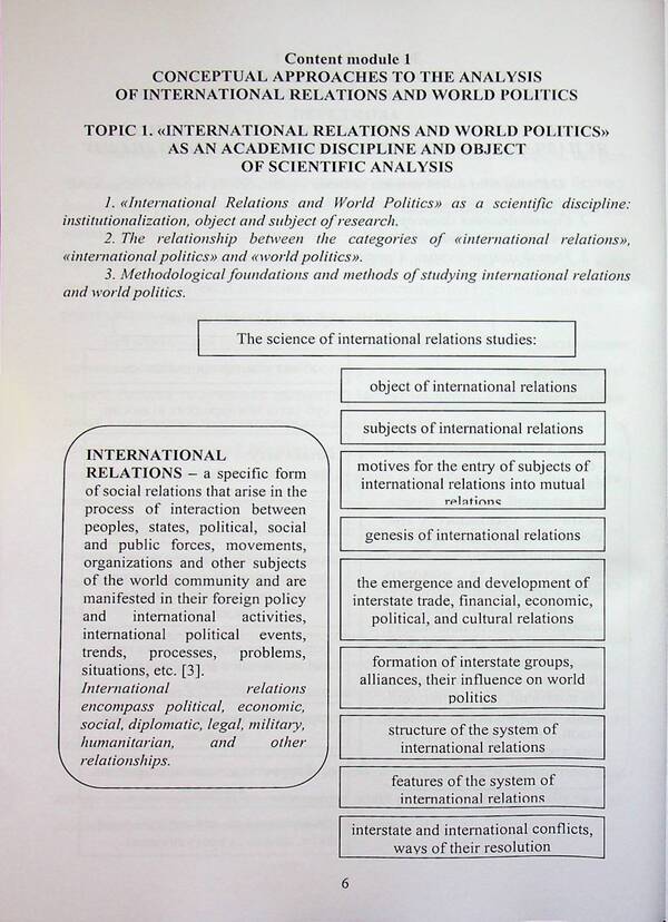International relations and world politics / Міжнародні відносини та світова політика Алена Загородня, Татьяна Кадлубович 9789663887289-6