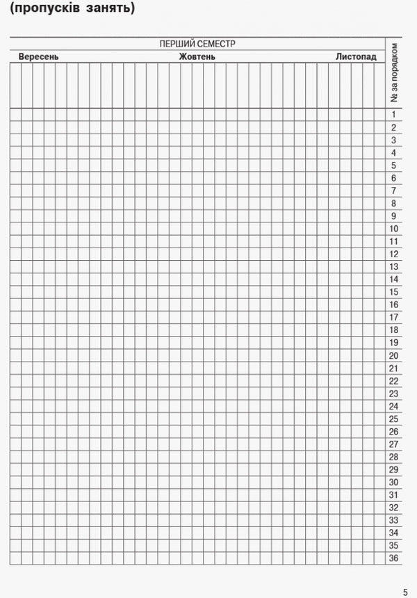 Journal of optional, additional classes and consultations / Журнал факультативних, додаткових занять та консультацій  9789668498732-6