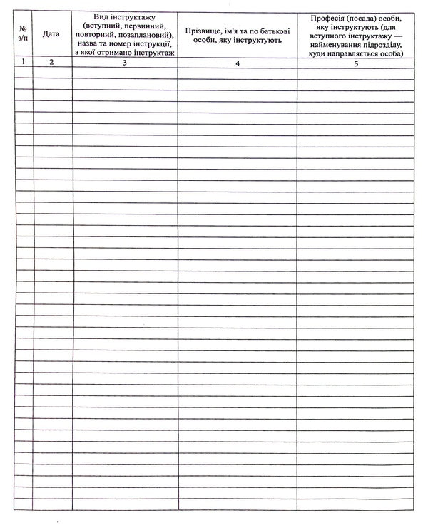 Journal of registration of briefings on fire safety issues / Журнал реєстрації інструктажів з питань пожежної безпеки  -3