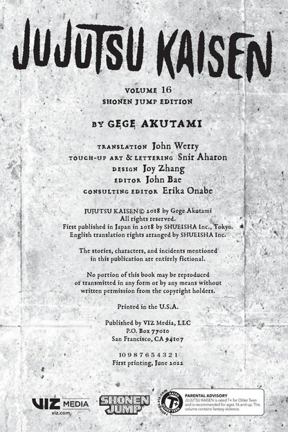 Jujutsu Kaisen. Volume 16 Gege Akutami / Геге Акутами 9781974728985-5