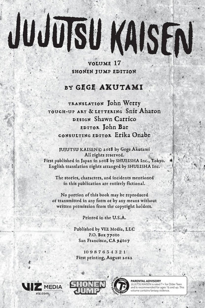Jujutsu Kaisen. Volume 17 Gege Akutami / Геге Акутами 9781974732333-4