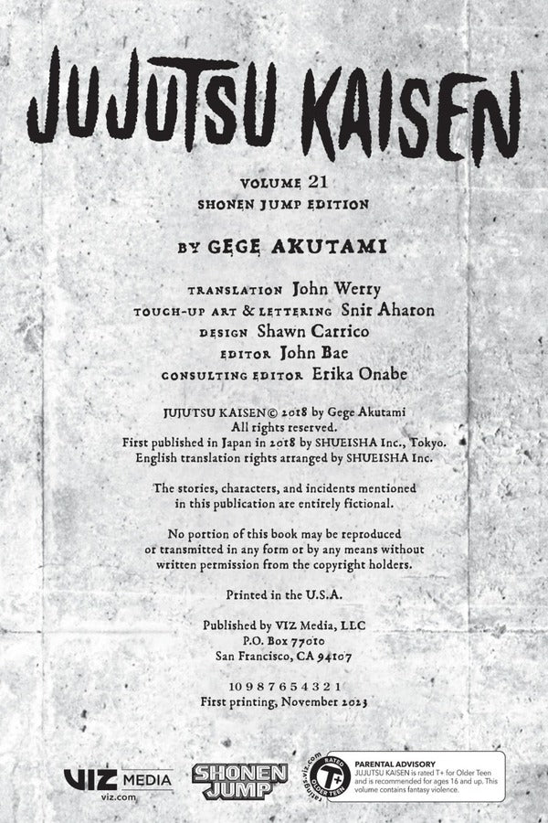 Jujutsu Kaisen. Volume 21 Gege Akutami / Геге Акутами 9781974741229-4