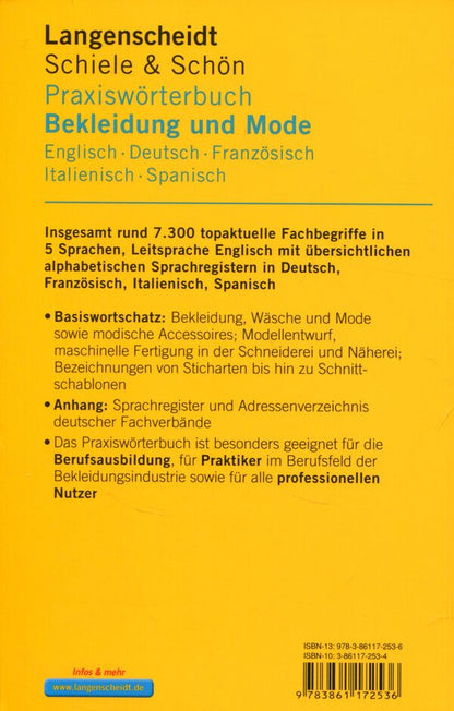 Langenscheidt Praxiswörterbuch Bekleidung und Mode / Langenscheidt Praxiswörterbuch Bekleidung und Mode  978-3-86117-253-6-2
