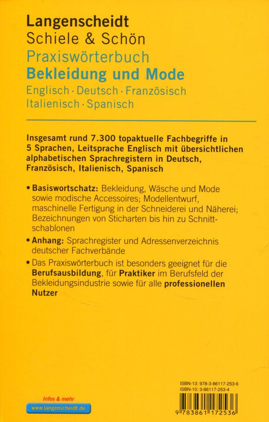 Langenscheidt Praxiswörterbuch Bekleidung und Mode / Langenscheidt Praxiswörterbuch Bekleidung und Mode  978-3-86117-253-6-2