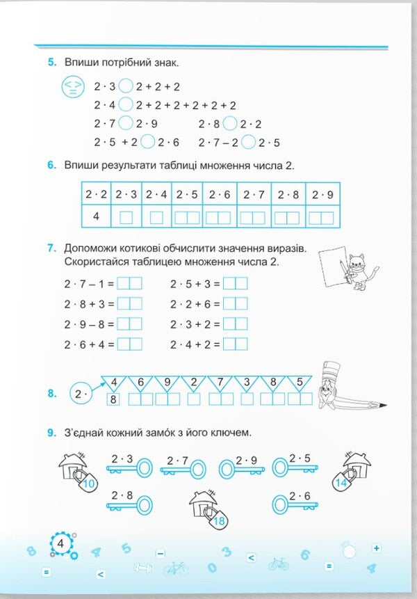 Learning The Multiplication Table Is Easy! / Вивчаю таблицю множення легко! Myroslava Kozak, Olga Korchevskaya / Мирослава Козак, Ольга Корчевская 9789660742802-3