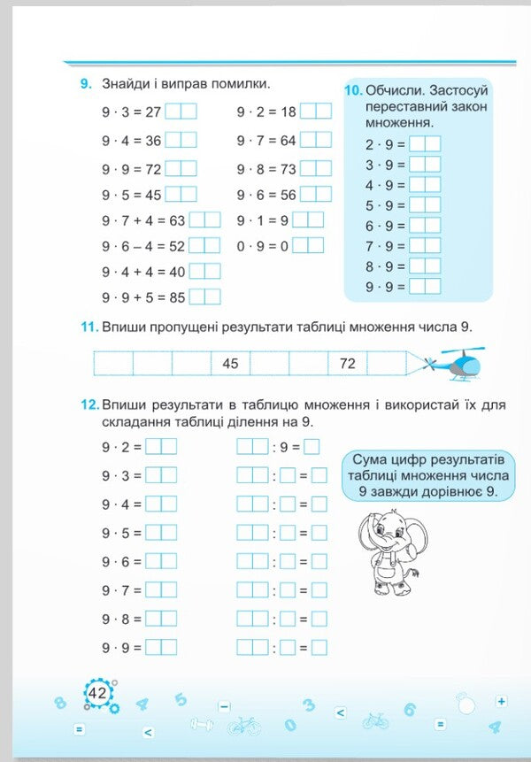Learning The Multiplication Table Is Easy! / Вивчаю таблицю множення легко! Myroslava Kozak, Olga Korchevskaya / Мирослава Козак, Ольга Корчевская 9789660742802-6
