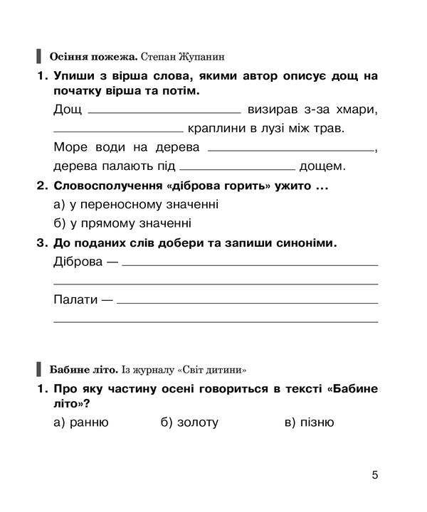 Literary Reading. 3Rd Grade A Workbook / Літературне читання. 3 клас. Робочий зошит Natalia Budnaya / Наталія Будна 9789661064163-5