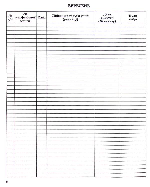 Logbook of students' movements / Журнал обліку руху учнів  -3