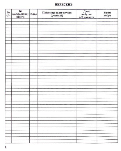 Logbook of students' movements / Журнал обліку руху учнів  -3