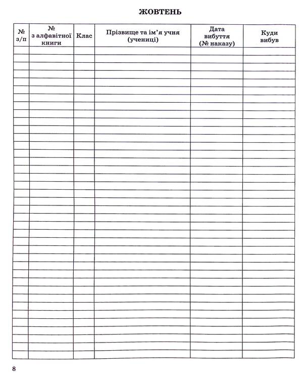 Logbook of students' movements / Журнал обліку руху учнів  -5
