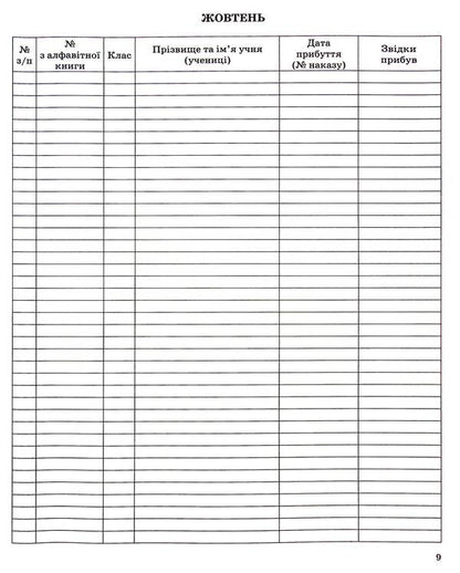 Logbook of students' movements / Журнал обліку руху учнів  -6