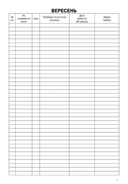 Logbook of students' movements / Журнал обліку руху учнів  9789663143323-4