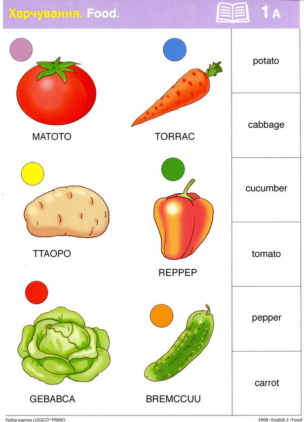 Logico Primo Card Set. Food. 2nd class / Набір карток Logico Primo. Food. 2 клас Татьяна Богатырева -3