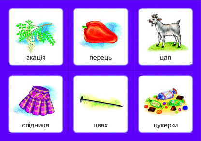 Logopedic lotto. Associations. In 4 parts. Set 3. Sounds [s]-[w], [z]-[g], [t]-[h], [h]-[h] / Логопедичне лото. Асоціації. У 4х частинах. Комплект 3. Звуки [с]-[ш], [з]-[ж], [ц]-[ч], [ч]-[ч] Валентина Рожнив 978-966-10-6001-1, 978-966-10-3784-6-3
