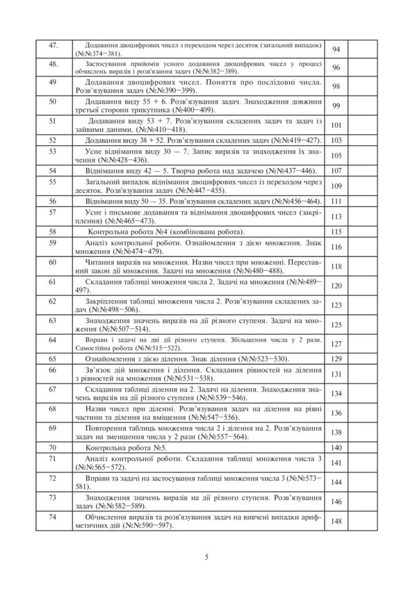 Math. 2Nd Class. Lesson Notes / Математика. 2 клас. Конспекти уроків Natalia Budnaya / Наталя Будна 9789661059060-5