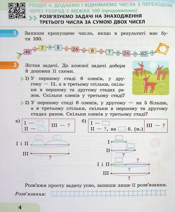 Math. 2nd class. Study guide in 3 parts. Part 3 / Математика. 2 клас. Навчальний посібник у 3-х частинах. Частина 3 Светлана Скворцова, Оксана Оноприенко 978-617-09-8786-0-5